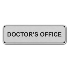 Ten Four Distributions Doctor's Office Brushed Aluminum Restroom, Bathroom, Business Door/Wall Signs 8x2.5 (Silver)