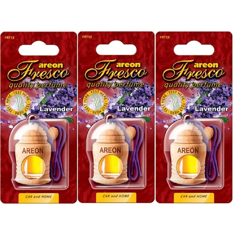 Areon Fresco Auto Duft Lavendel Blume Violett Glas Duftflakon Set