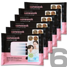 Sonessok Cleansing Sheet, Set of 6, Pocket, Patent, Korean Cosmetics, Cosmetics, Makeup Remover, Genderless, Male, Female, Purslane Extract, Peridia Extract
