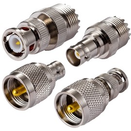 POBADY CB Radio Adapter SO239 PL259 UHF to BNC Antenna Adapter 4 kit for CB Antenna CB Aerial Ham Radio Walkie Talkie Handheld Radio Two Way Radio Wireless LAN Devices