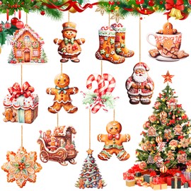 Pack of 24 Christmas Tree Decorations Gingerbread Man, Christmas Decoration, Gingerbread Pendant Christmas Tree Decoration, Gingerbread Man Christmas Pendant, Christmas Decoration Crafts Christmas