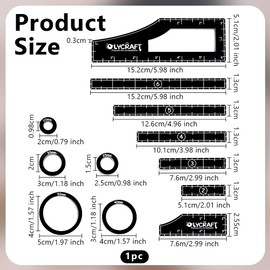 OLYCRAFT 12pcs/1 Set Objective Point Markers Acrylic Ruler Objective Makers Set Round Objective Marker Gaming Accessory War Games Measuring Ruler for Tabletop Wargames Templates Set- 12 Sizes