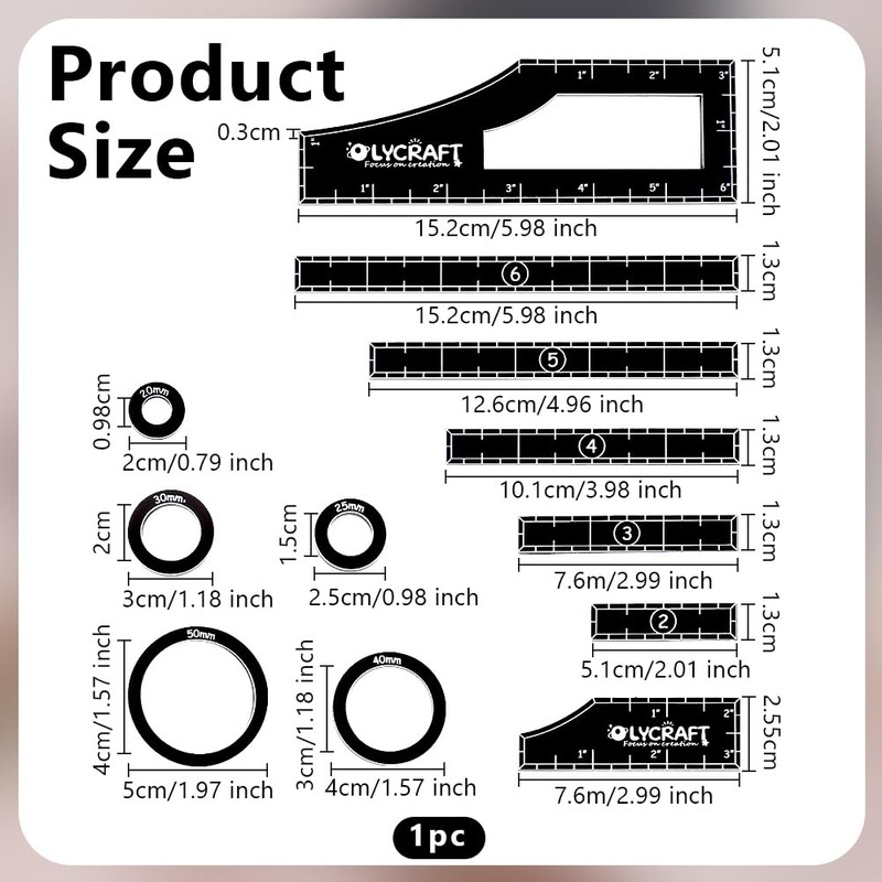 OLYCRAFT 12pcs/1 Set Objective Point Markers Acrylic Ruler Objective Makers