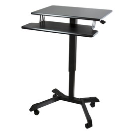 Victor DC550 High Rise Collection Mobile Adjustable Standing Desk (Dual-Tier) Black 25.6" x 17.7" x 45.3"