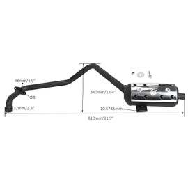 REBEKAMODS 32mm 1.3in Exhaust Muffler Pipe with Screw Compatible with 90cc 110cc 125cc Coolster ATV Quad Go Kart Pit Dirt Bike Motorcycle, Length 810mm 31.9in, Aluminum Material