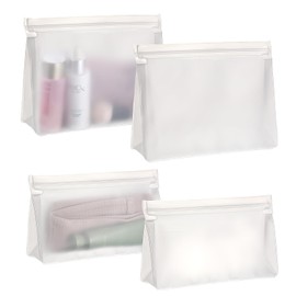 EupHHonycs 4 Pack Leakproof Clear Toiletry bags Cosmetic Bag, Quart Size Zipper Bags, Reusable and Easy to Clean, BPA Free, TSA Approved Travel Toiletry Bag, Carry on Airport Airline Compliant Bag