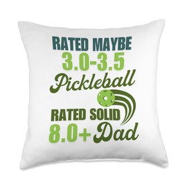 Pickleball 3.0 Rated. Father's Day Pickleball. Funny Throw Pillow