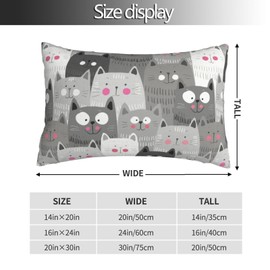 PTONUIC Pillowcase for Hair and Skin Cat Pattern Sofa Bed Home Decor Pillow Cover Soft Travel Pillow Cases with Hidden Zipper Closure Print for Gift 14x20 inch