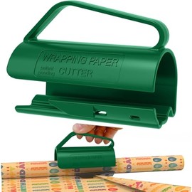 WJWINER Geschenkpapier Schneider für Rollen, Sliding Gift Wrapping Paper Cutter, Geschenkpapier Schneider, Tragbare Papierschneider, für Geschenkpapier, Weihnachten Usw(Schwarz, Grün)