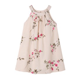 Little Big Girl Linen Casual Dress Cosy Summer Floral Tank Vest Shift Shirt Dress 5T