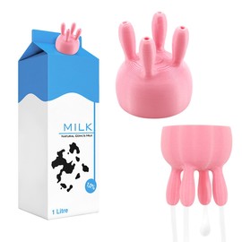 Doksvp Pack of 2 Cow Udder Milk Cap, Cow Udder Milk Bottle Pourer, Packed Milk Pourer, Funnel for Milk Bottle Attachments, Makes Pouring Easier