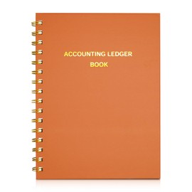 Accounting Ledger Book - A5 Check Register for Small Businesses & Personal Use, Undated Account Book for Tracking Money, Expenses, Deposits & Balance, 6.5" x 8.5" (Dark Orange)