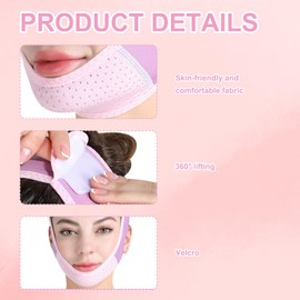 Double Chin Lift Mask, Chin Strap Double Chin Producer V Line Face Lifting Chin Mask Reusable V Line Face Lifting Chin Strap For Women Men (Purple)