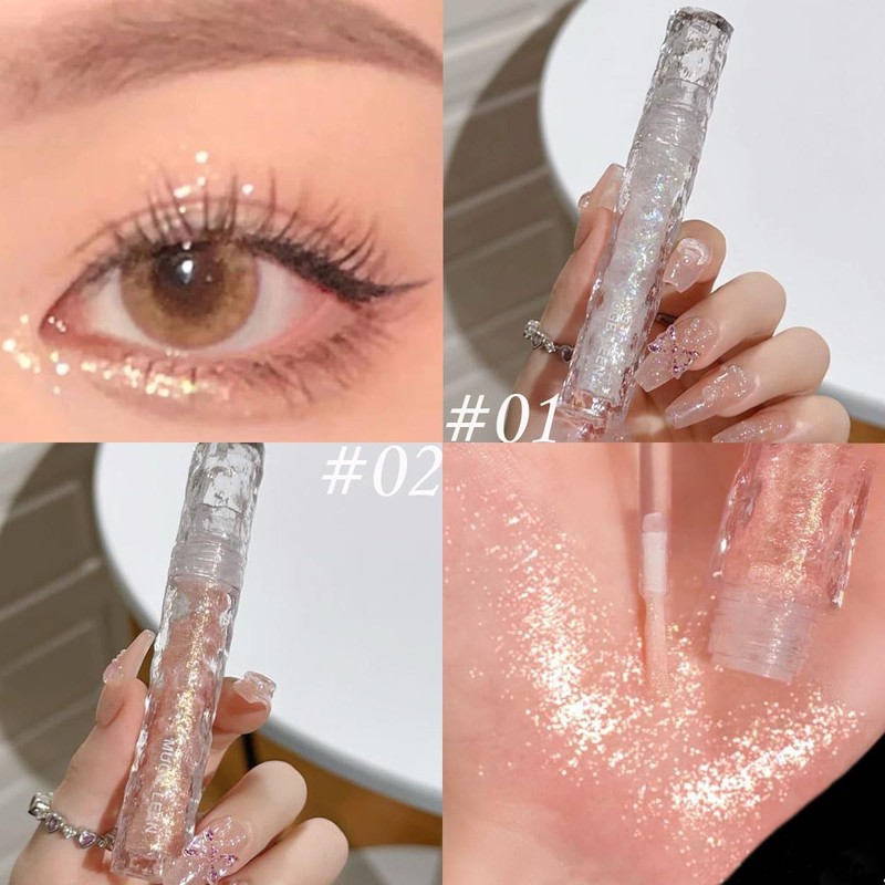 Baorder 6 x Glitter Eyeshadow Set, Long-Lasting Waterproof Shimmer Liquid