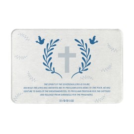 Vivacite Prayer Mat Christian Gifts for Women Men Faith Religious Spiritual Gifts for Women Prayer Rug with Bible Verse Christian Decor Area Rug for Pray Scripture Isaiah 61:1, 24"X16"