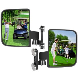 Universal Golf Cart Side Mirrors, Strong Magnetic Tractor Mirrors Compatible With Kubota Mahindra John Deere Tractor Accessories, 2 Pack