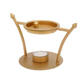 NKlaus Incense Burner black matt with sieve deco iron thrifty 7548