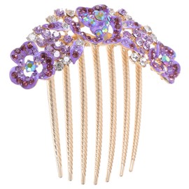 NOLITOY Elegant Rhinestone Flower Hair Comb for Weddings Unique Hair Styling Accessory for Bridal Updos and Evening Parties with Creative Design