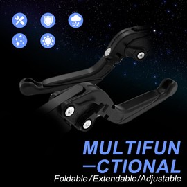 Mantt Adjustable Brake Clutch Lever Set Fit for CRF300L/RALLY/LS 2025 2024 2023 2022 2021, CRF250L/M 2022-2013 Foldable Extendable Motorcycle Clutch Brake Lever Left & Right (Black)