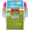 Inomata K. Set of 4 Rice 270 ml Rangeable with lid on Japanese Colorful Microwave Container Rakuchin Pack IN98008 (made in Japan)