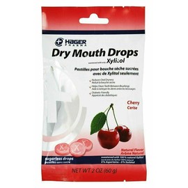 Hager Pharma Dry Mouth Sugarless Drops with Xylitol Cherry Flavor 2 Ounce 6 Pack