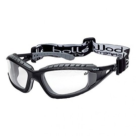 Bolle TRACPSI Tracker Glasses Nylon Frame Anti-Scratch and Fog Lens, Clear/Black