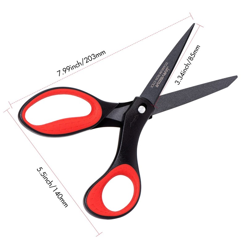 JARVISTAR Titanium Non-Stick Scissors, Paper Scissors High Quality with Soft