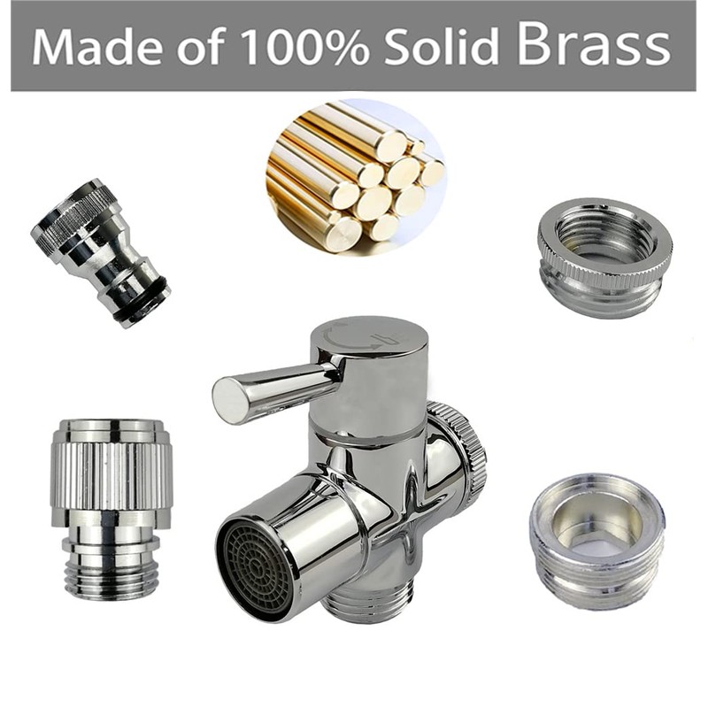 Brass Faucet Diverter Valve with Quick Connection, Adapter From Sink