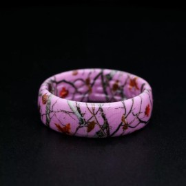 Kingsway Jewelry Pink Camo Silicone Ring Ergonomic Silicone Camo Band with Lifetime Warranty - 9