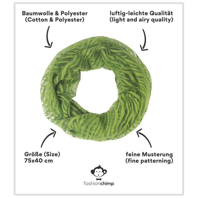 fashionchimp Loop Summer Tube Scarf for Women Burn-out Pattern Cotton