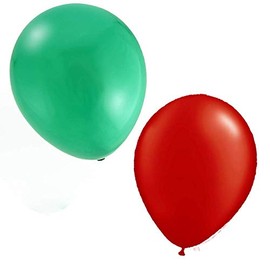 Toyland 30 PORTUGAL EURO BALLOONS - GREEN & RED 12" METALIC LATEX