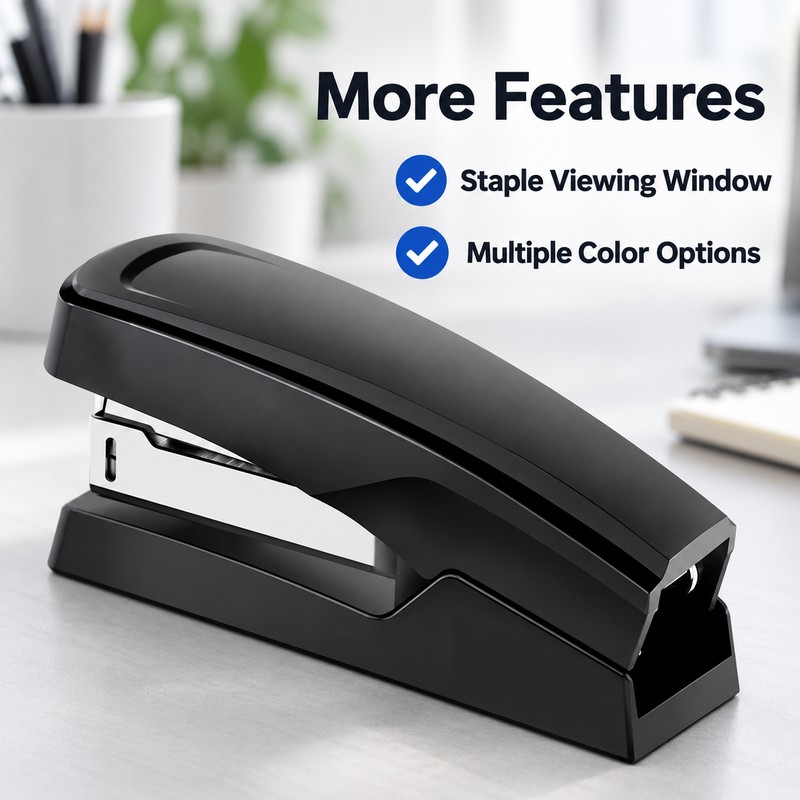 Heavy Duty Labor-Saving Long Stapler for 24/6 Staples, Large Manual