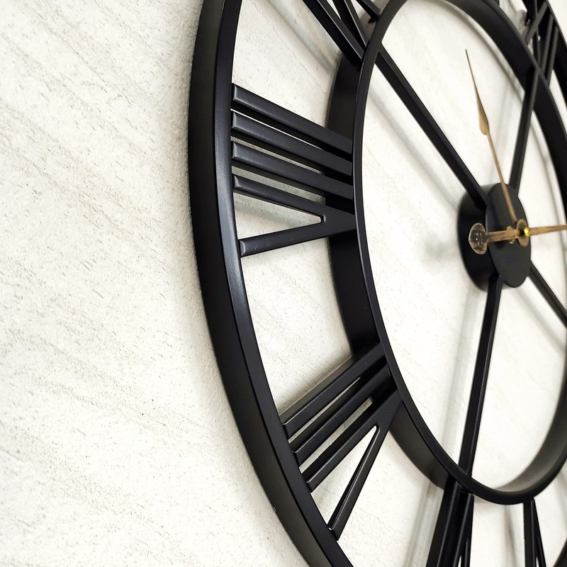 Evursua 24 inch Thicken & Heavy Large Metal Wall Clocks