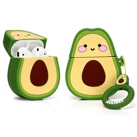 Suublg Case for AirPods 2nd/1st Generation Earbuds 2019/2016, 3D Cute Cartoon Animation Character Skin Design Protective Shockproof Silicone Covers with Keychain for AirPods 1 and for AirPods 2