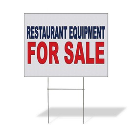 Fastasticdeals Weatherproof Yard Sign Restaurant Equipment for Sale Red Blue Lawn Garden Ideas 24x18 Inches 2 Sides Print
