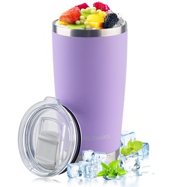 SILICANICE MACSLIDER Spillproof Cup Lid with Ball Plunger Lock | 30hr Iced & 8hr Hot | Tritan & 18/8 Stainless Steel | Car Cup Holder Friendly | BPA-Free Dishwasher Safe