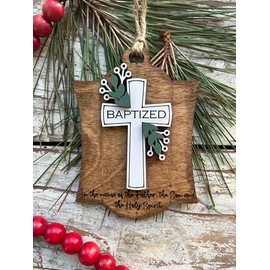 Baptism Christmas Tree Ornament | Infant Christening Gift | Confirmation Keepsake for Girl or Boy | Baby Baptism Ornament | Dedication Gift
