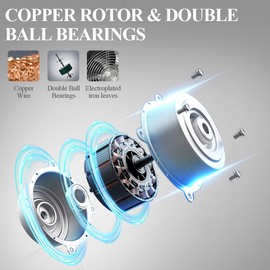 WiseWater 6 Inch Exhaust Fan, 110V Wall Mounted Exhaust Fan, Low Noise 353 CFM Extractor with Variable Speed Controller for Kitchen, Bathroom, Smoking Room, Garage, Greenhouse, Attic, Farm