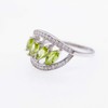 Uloveido Marquise Gemstone Ring,Natural Peridot Rings for Women,Spinel Ring Green,925