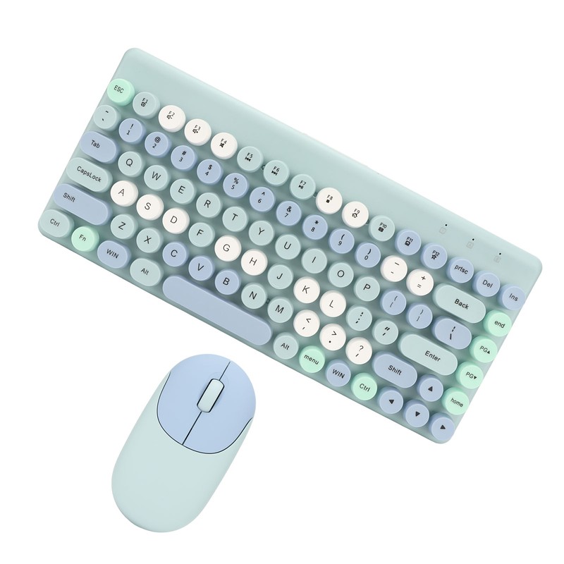 Wireless Keyboard Mouse Combo 2.4GHz Wireless Mouse 86 Keys Colorful