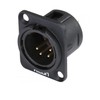 HICON HI-X4DM-G Panel Socket XLR Female 4-Pin D-Tap Black