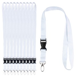 10pcs White Key Chain Necklace for Badge Holder Business Card Student Card Bus Card