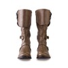 DUNHAO COS Men's Faux Leather Medieval Boots Viking Pirate Costume