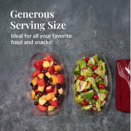 12 Pack Clear Oval Plastic Serving Bowls (64 Oz) - Disposable Dishes, Taco Bar Serve Set, Chip Bowls for Parties, Snack/Salad Containers, Prestee Candy/Party Bowl for Serving Food