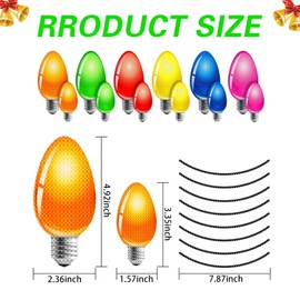 20 PCS Reflective Christmas Bulb Car Magnets Set, Refrigerator Decorations, Car Accessories (12 Bulbs+8 Wires)