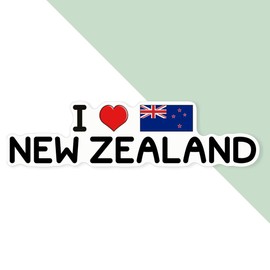 Azeeda 'I Love New Zealand' White Premium Vinyl Decal Sticker – Waterproof, Durable & Easy to Apply - Ideal for Car Bumpers, Windows, Bins and More (DW00160242)