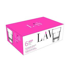 LAV ARAS Shot or Espresso Glasses - 1.5 oz - Pack of 6