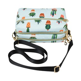 YANAIER Women Crossbody Bag, Casual Multi Pocket Handbag Purse Small Cellphone Pouch Purse Wallet Shoulder Bag for Ladies Girls Green Cactus