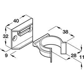 Abrafix Pack of 10 x HD Strong Kitchen Plinth/kickboard Clips with mounting Bracket for Screw Fixing Black Plastic