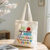ANATTASOUL Canvas Tote Bag Cute Thank You Teacher Reusable Cotton
